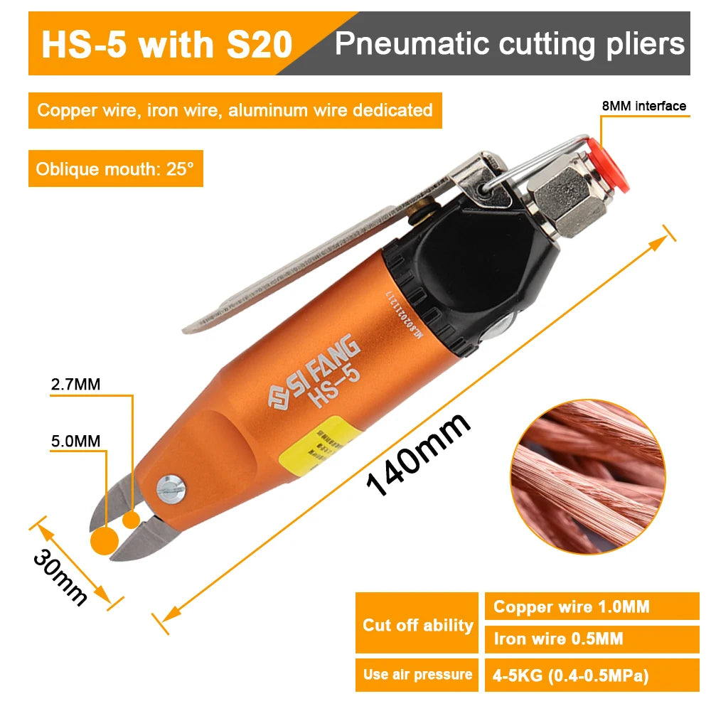 Pneumatic Scissors High Speed Hard Sharp Cutter Cutting Tools for Metal Wire Plastic Electronic Component PVC Nipper Clamp