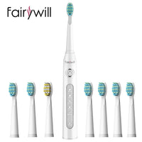 Fairywill FW-507 Electric Sonic Toothbrush - USB Rechargeable, Waterproof, Replacement Heads