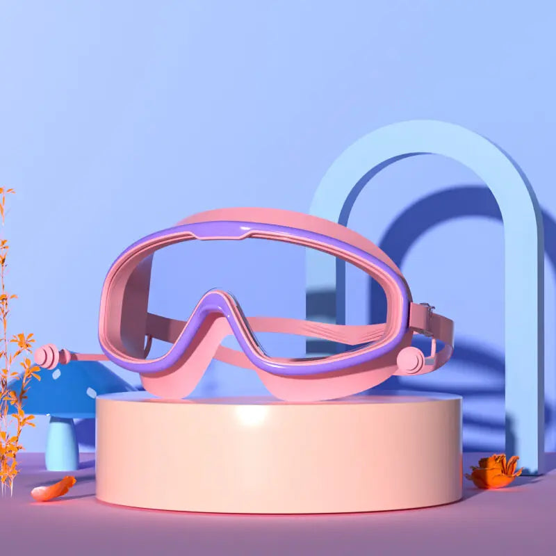 Kids swim goggles big glass len for child boy girl big goggle berenang budak kanta mata besar kanak swim glass