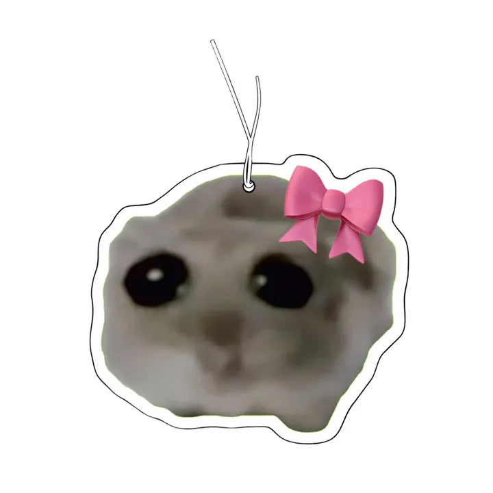 Funny Pendant Keyring I Am Just A Girl Popular Meme Key Chain Cute Meme Crying Hamster Gift for Friends Women