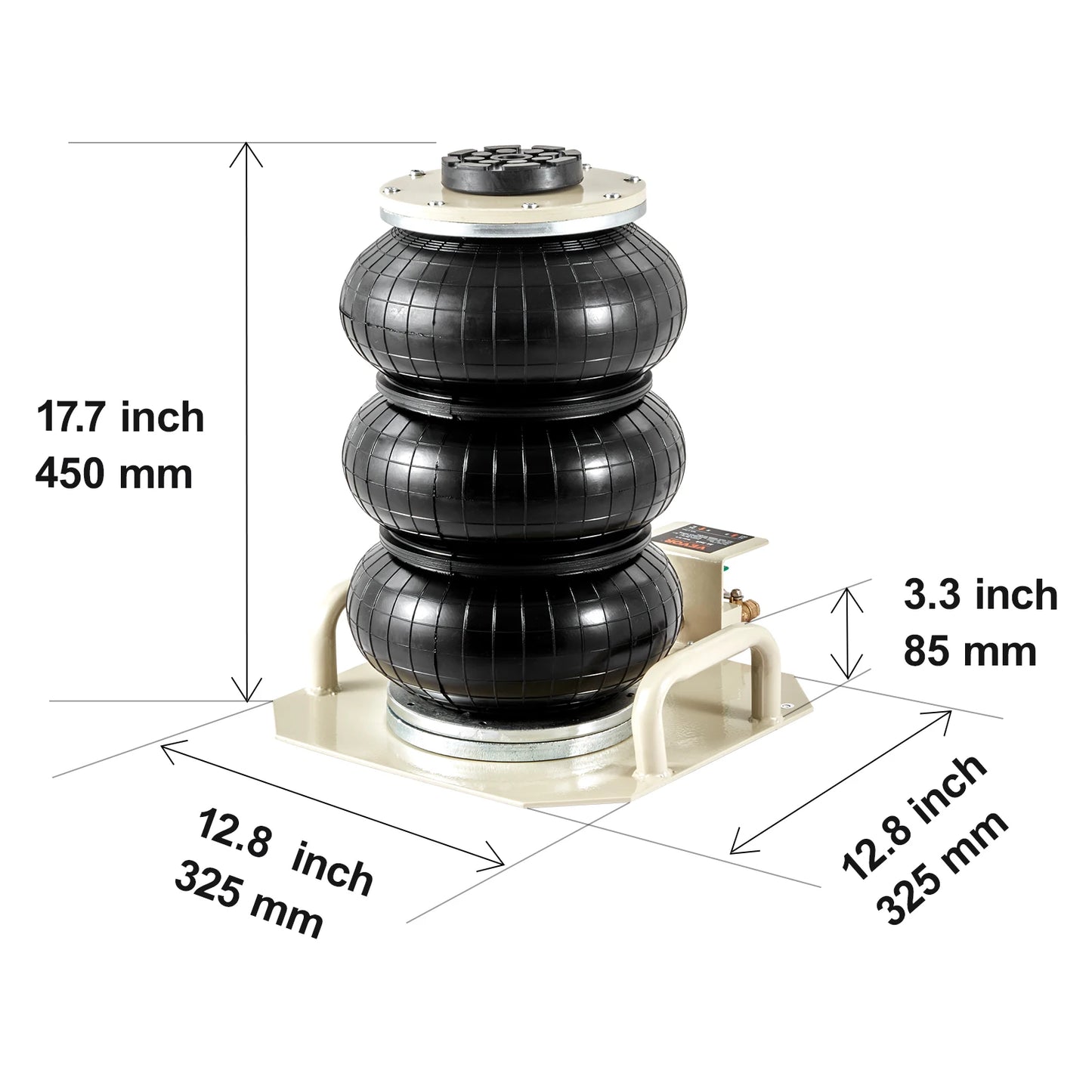 VEVOR Air Jack 3 Ton Double Bag Air Jack Air Bag Jack Lift Up 3-5s Fast Lifting Air Bag Jack for Cars with Short Handle (Beige)