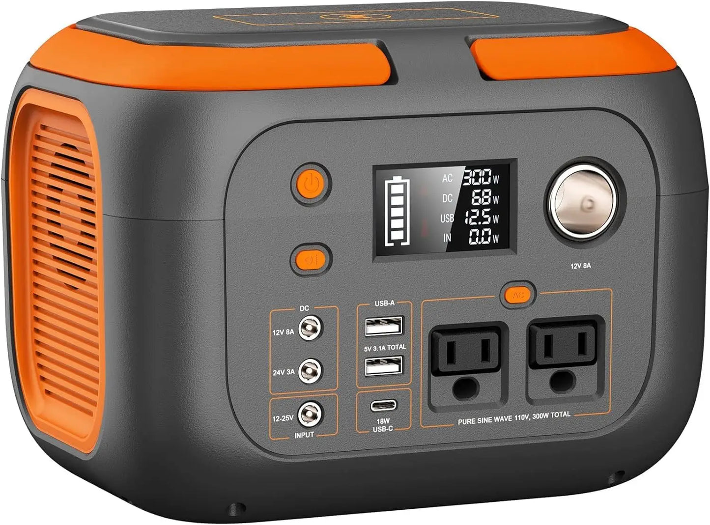 300W Portable Power Station 260Wh/70000mAh Outdoor Solar Generator 110V Outlet Solar Power Banks Camping Power Supply for Laptop