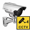 Solar Powered Fake Dummy Surveillance Security Camera CCTV For Office Home with LED Record Light Indoor Outdoor Black / Silver