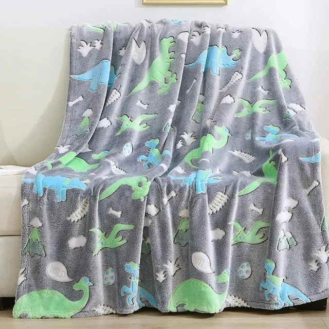 New spacecra Glow in The Dark Blanket Unicorn Gift for Kid Birthday Bedroom Decor Unicorns Toys Soft Cozy Luminous Throw Blanket