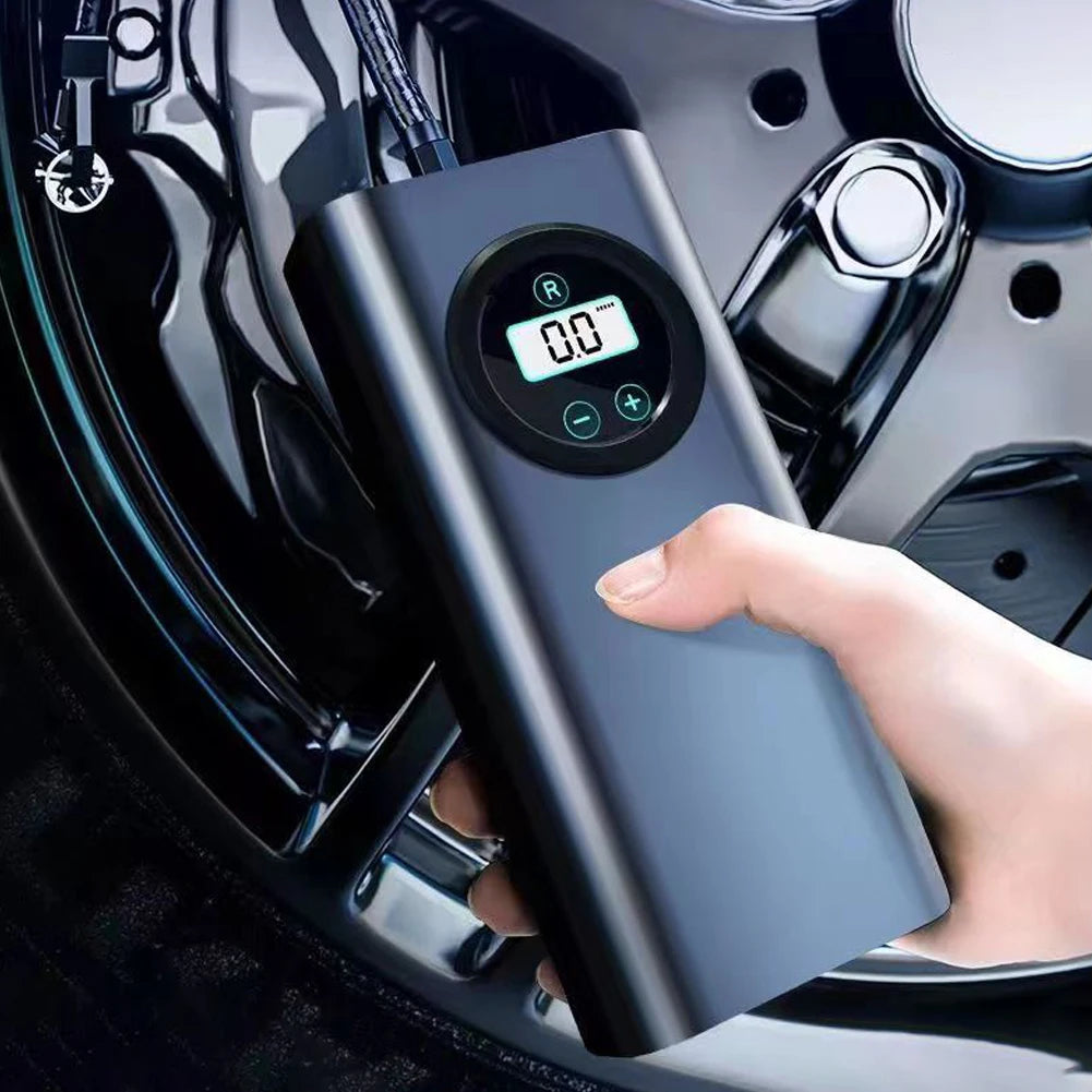 Electric Air Pump Car Tyre Inflator with Digital Pressure Gauge 1500mA Cordless Air Compressor Car Motorcycle Bike Tire Inflator