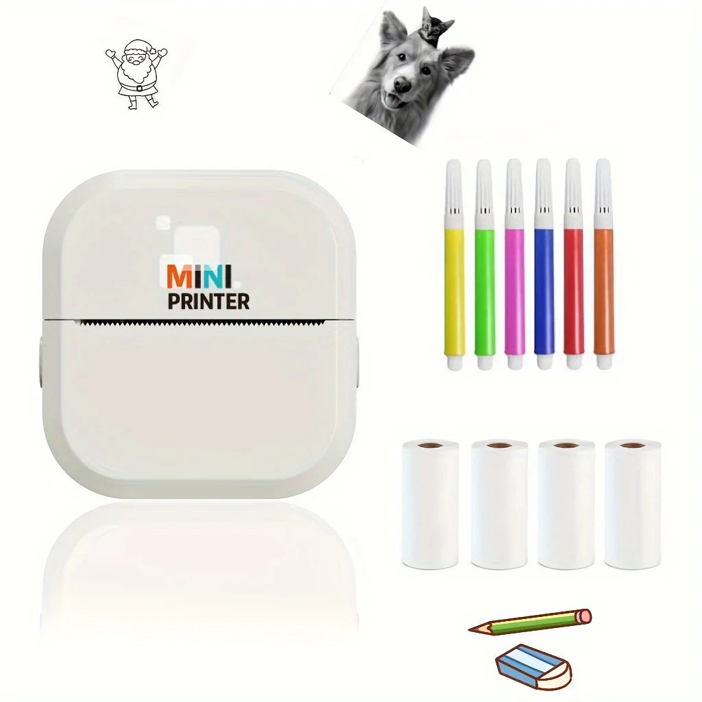 Portable Mini Wireless Printer - Compact Label, Error Correction, And Photo Printer,Thermal Printing Technology