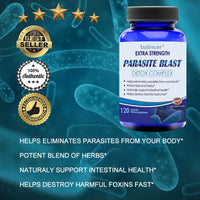 Ntibacterial PARASITE BLAST, Removes All Body Parasites, Natural Gut Health, Cleans Colon Detox + Cleanse, Liver Immunity