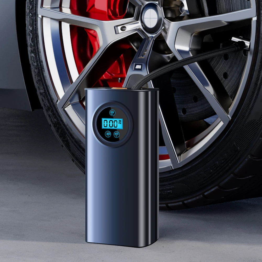 Electric Air Pump Car Tyre Inflator with Digital Pressure Gauge 1500mA Cordless Air Compressor Car Motorcycle Bike Tire Inflator