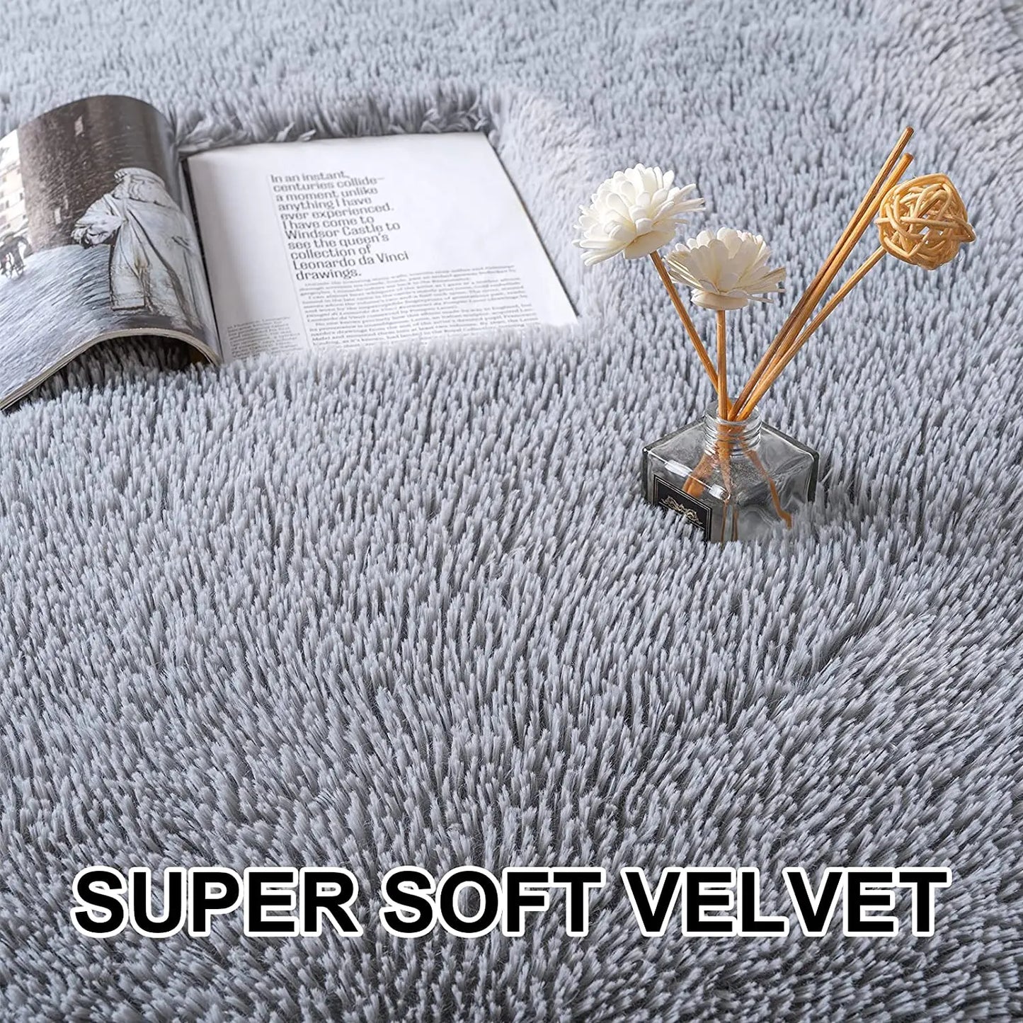 Luxury Velvet Fluffy Carpet Soft Children Rugs Room Mat Modern Shaggy Area Rug for Bedroom Bedside Home Decor
