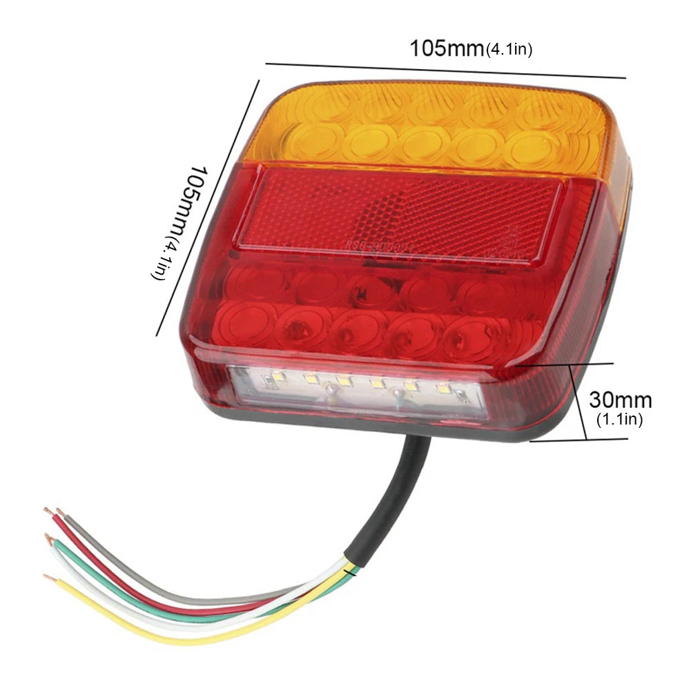 2Pcs 12V Taillight Turn Signal Indicator Rear Reverse Brake Stop Lamp Trailer Tail Lights Super Bright for Trailer Truck RV Boat