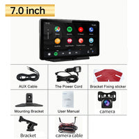 Carplay Screen for Car, 7" HD Portable Car Stereo Touch Screen with Wireless Android Auto, Backup Camera, Car Audio Receivers wi