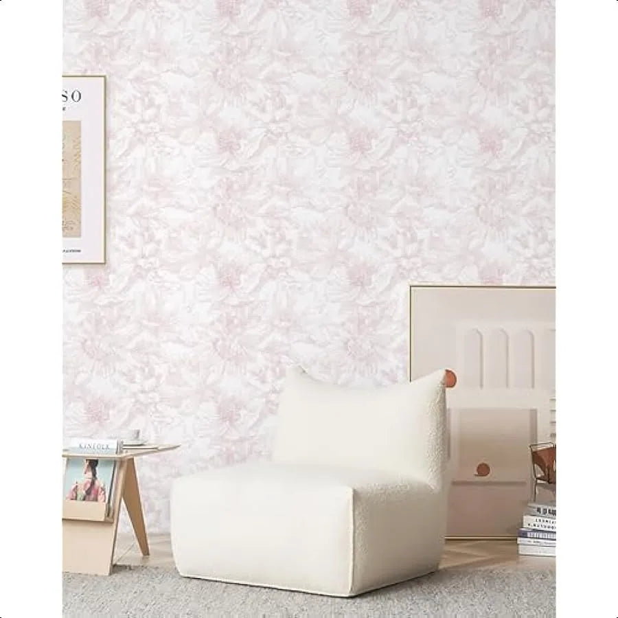 78.7"x17.3" Peel and Stick Wallpaper Floral Contact Paper Boho White Pink Flower Wallpaper Removable Wall Paper Self Adhesive M