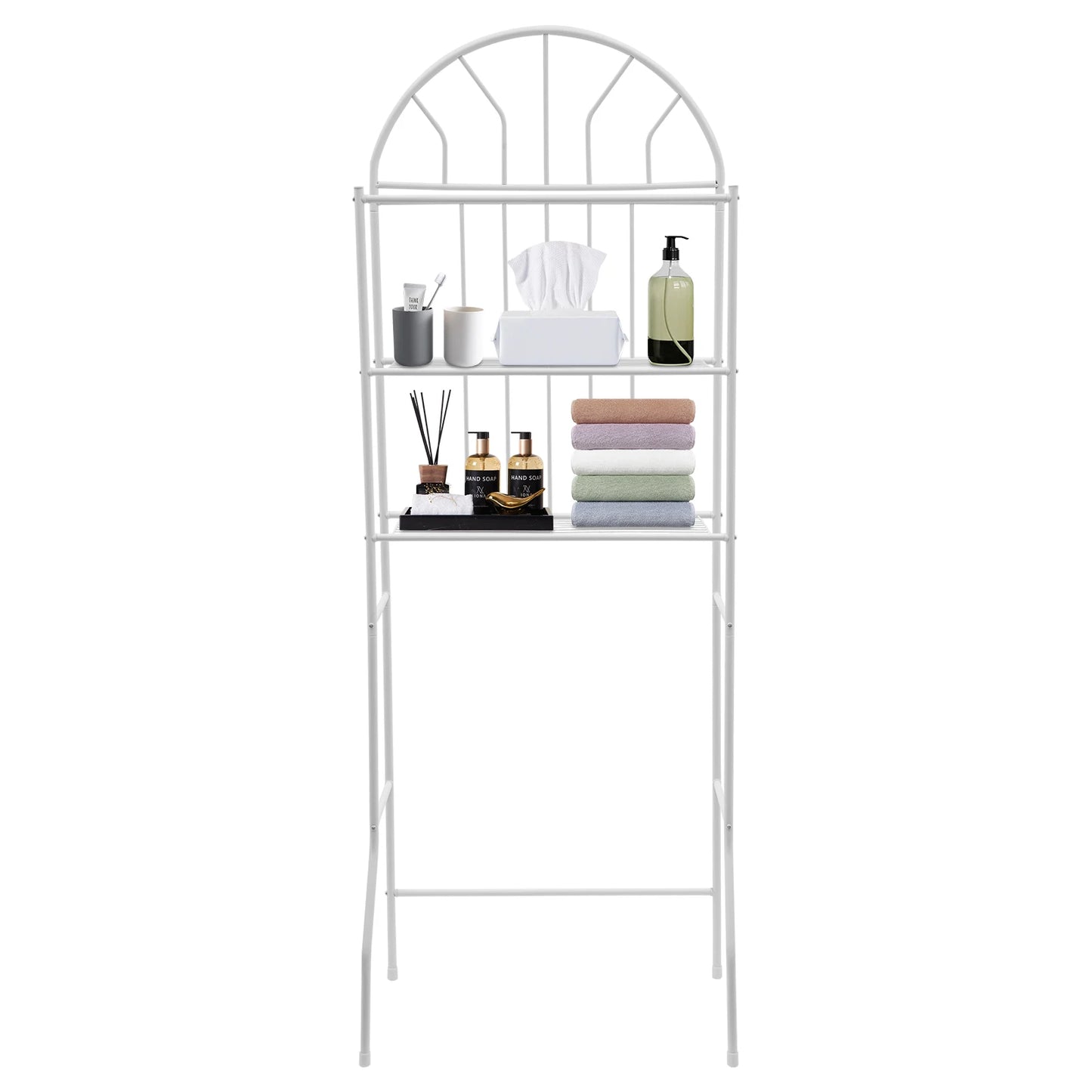 24.8*13.39*69.69 Inch 3-Tier Toilet Storage Rack Floor Standing Toilet Bathroom Organize Shelf Easy to Clean