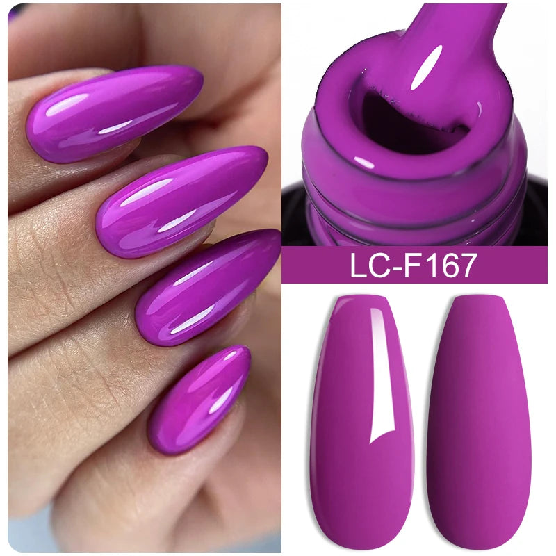 LILYCUTE 10PCS/Set Набір гель-лаків для нігтів Рожевий фіолетовий гель для нігтів Напівперманентний УФ світлодіодний лак Nail Art Design Soak Off Набір гелів для нігтів