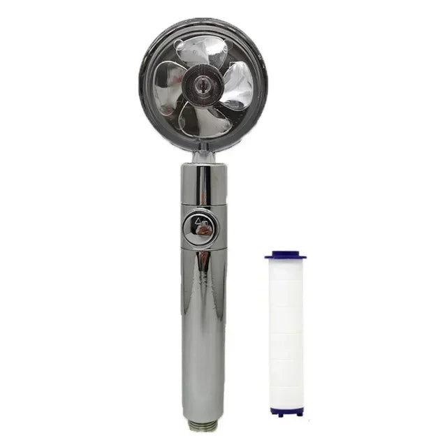 2023 Shower Head 360 Degree Rotation Water Saving Flow Turbofan Hydraulic Injection High Pressure Sprayer Bathroom Accessories