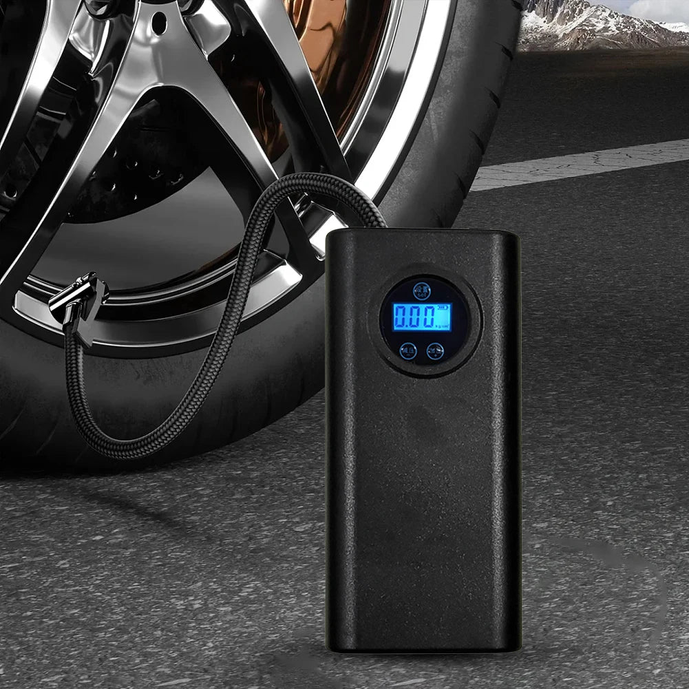 Electric Air Pump Car Tyre Inflator with Digital Pressure Gauge 1500mA Cordless Air Compressor Car Motorcycle Bike Tire Inflator