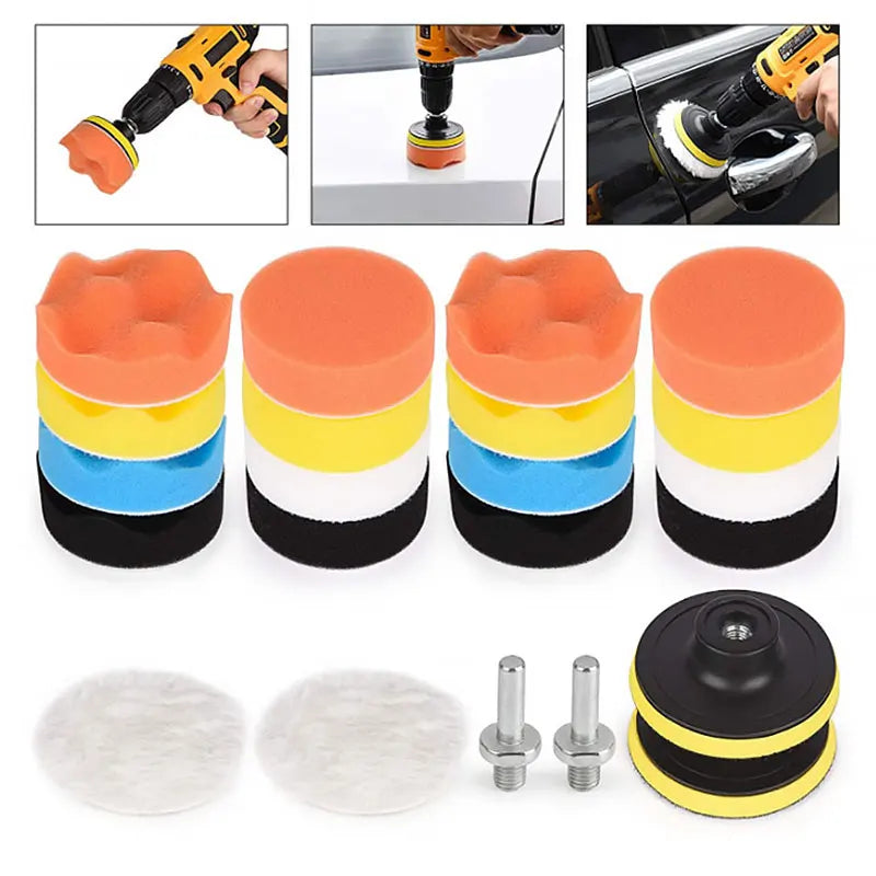 22Pcs 3 Inch Buffing Waxing Clean Polish Washable Wool Fiber Car Polisher Polisher Reusable for Auto Motorcycle Remove Scratches