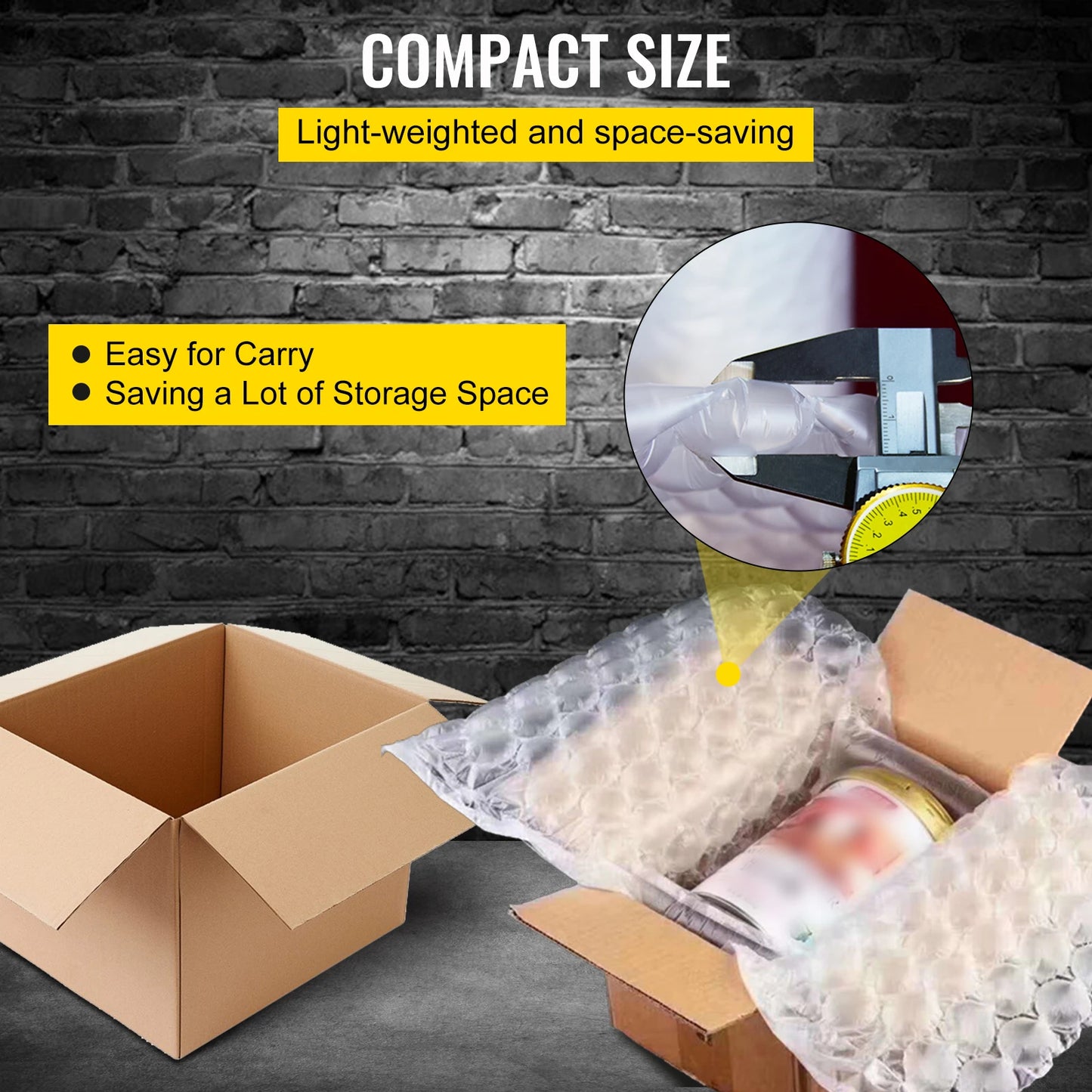 VEVOR 984Ft Air Cushion Film Not inflated Bubble PE Air Cushion Wrap Film Packaging Shockproof Cushioning Wrap Rolls