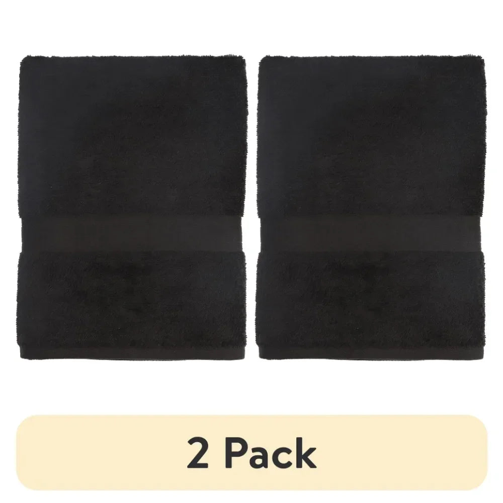 (2-pack) Bath Towels, Extra Soft and Absorbent, Black