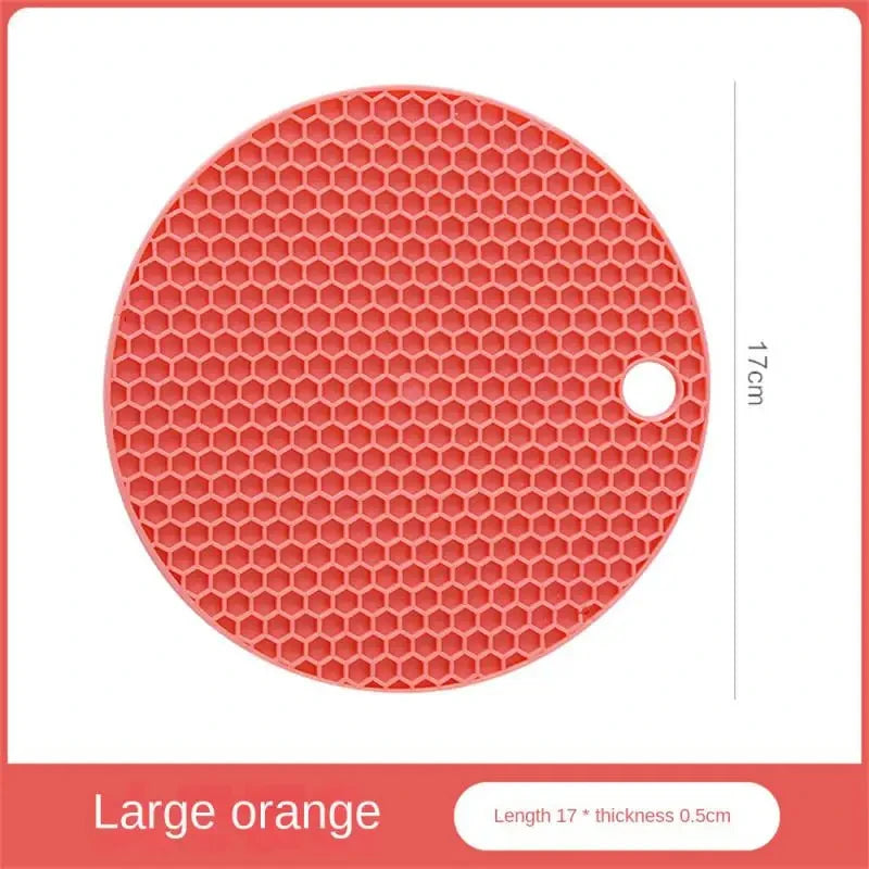 Multifunctional Kitchen Silicone Tableware Mat Round Non Slip Heat Resistant Coffee Cup Coasters Pot Holder Table Placemat Tools