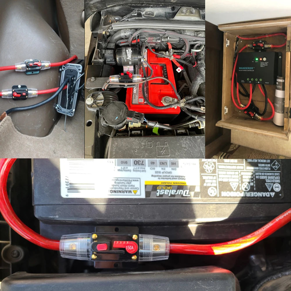 30A 40A 50A 60A 80A 100A Circuit Breaker 12V-48V DC Car Truck Resettable Fuse Short Protection Fuse Holder Power Insurance