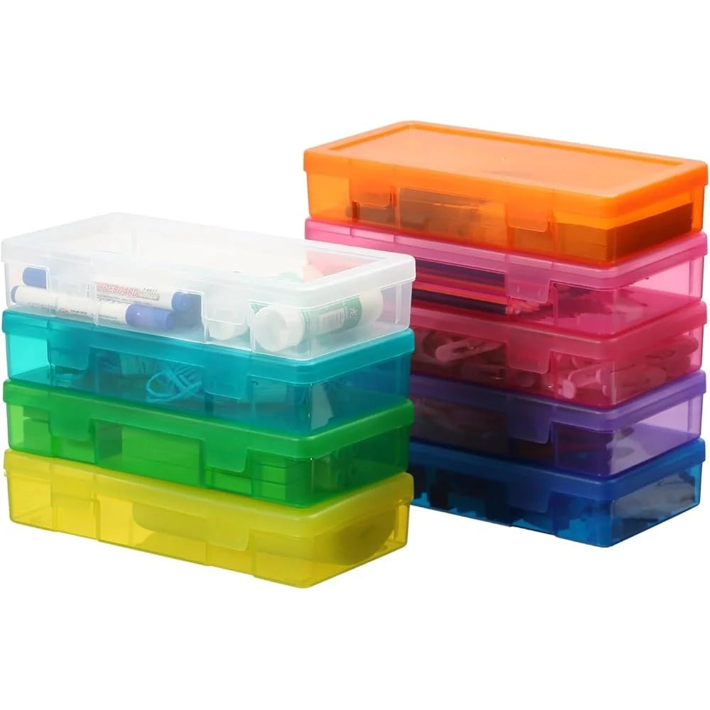 Small Plastic Storage Box Latching Lid Organizers Stackable Craft Containers Multi-Purpose Storage Beads Jewelry Pens Toys