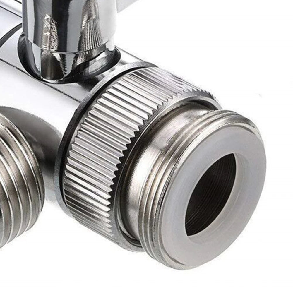 3 Way Water Tap Connector Leak-Proof Faucet Diverter Valve Copper Faucet Connector Splitter Easy-to-Install for Bathroom Kitchen