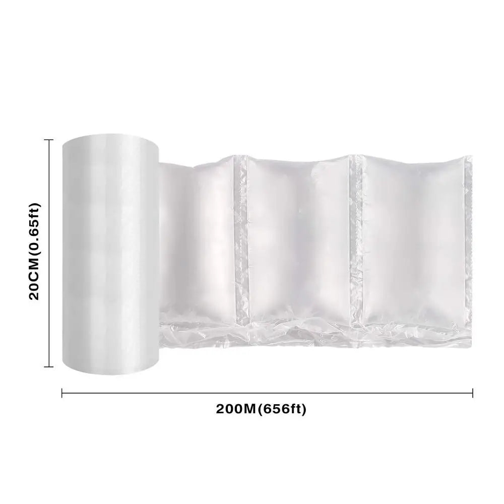 Air Cushion Film Roll 200mm x 100mm x 200m x 0.02mm Mailing and Moving Eco-Friendly Protection Air Bubble Bags Wrap Compatible