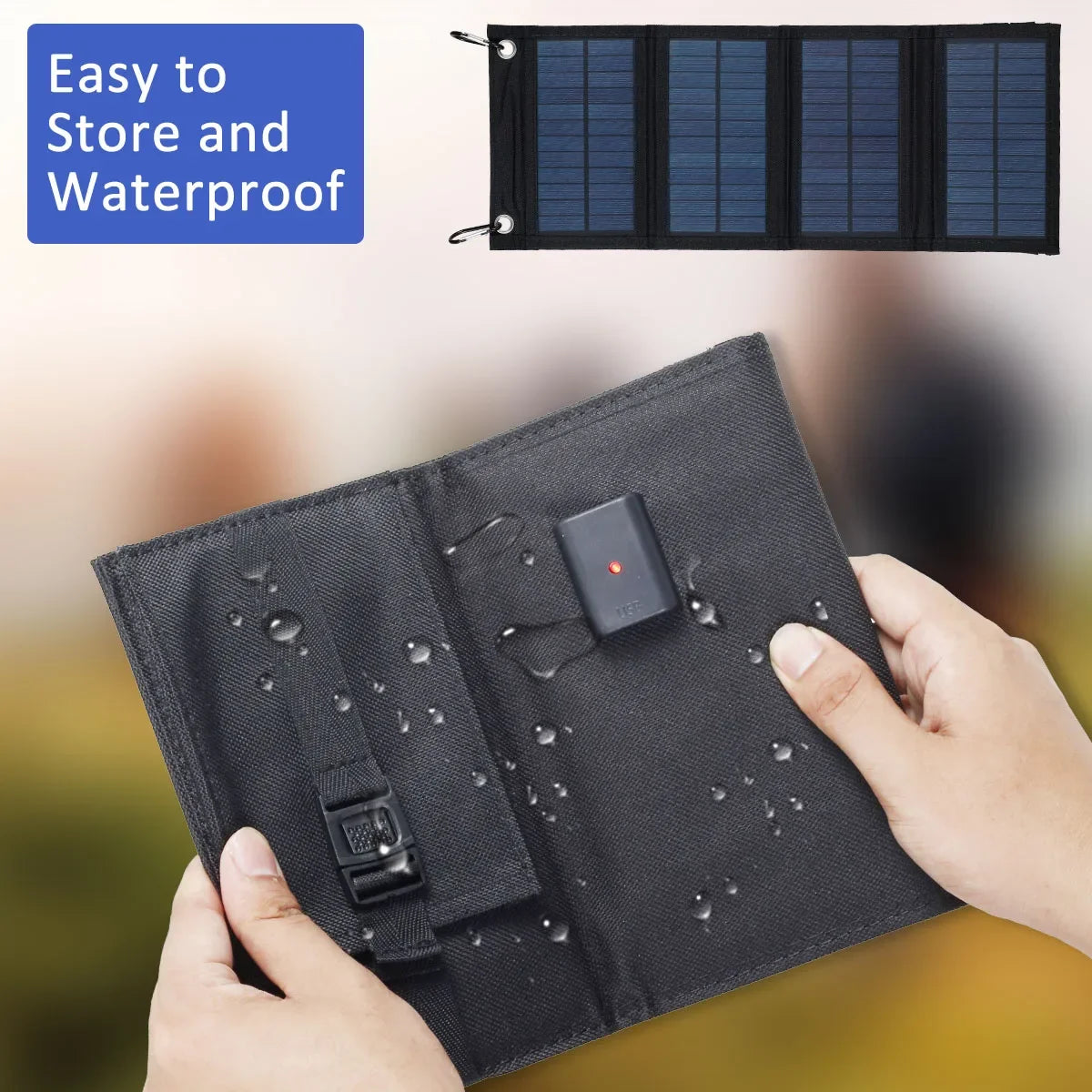 New 100W Folding Outdoo Solar Panel Waterproof Charger USB Solar Power Charger Lightweight Outdoor Power Bank Phone Charger