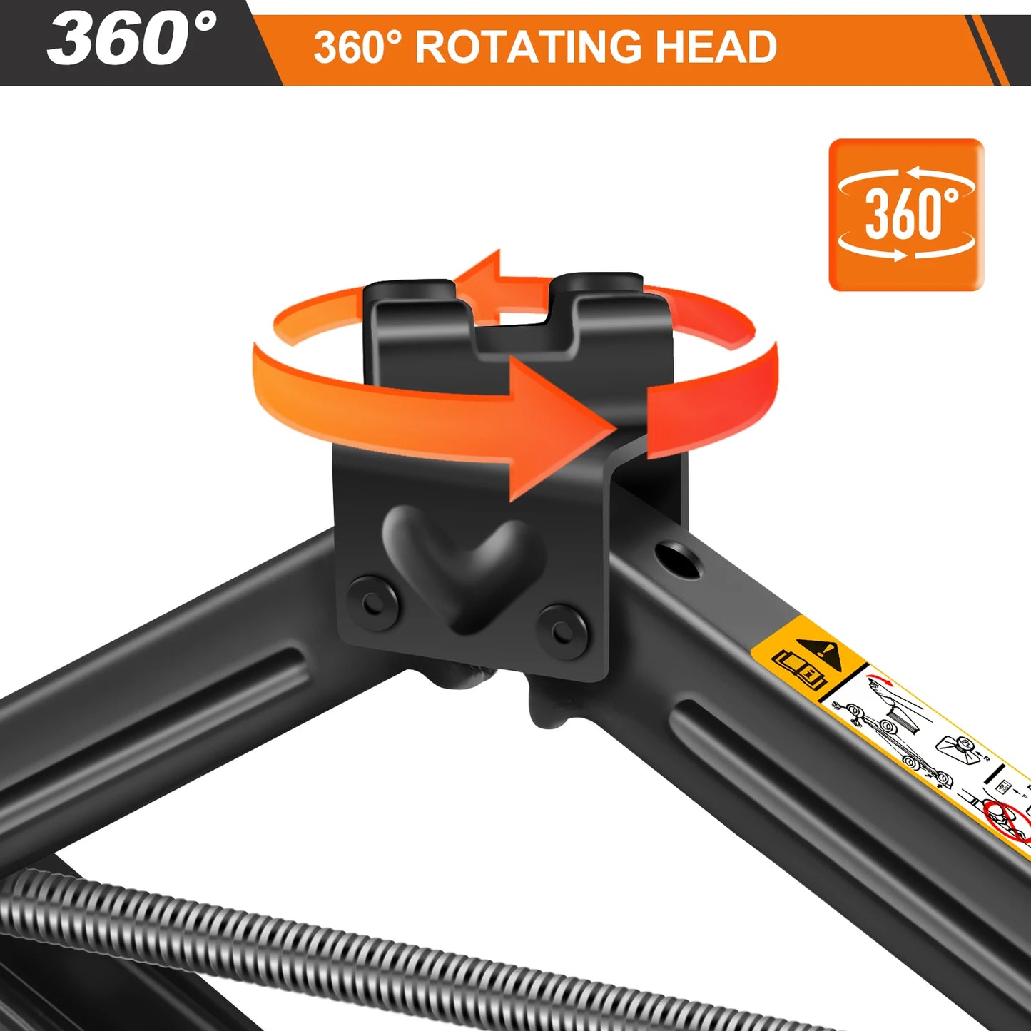 Compact 2 Ton/4409 LBS Scissor Jack with 105 - 385mm Lifting Range and Included Hexagonal Lug Wrench for Cars SUVs Sedans