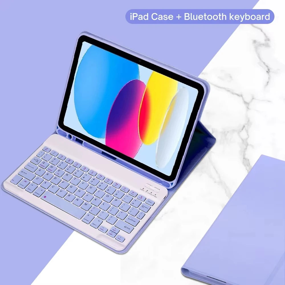 Keyboard Case For iPad 10th Gen 2022 10.9inch,Detachable Bluetooth Keyboard Cover For iPad 11 11inch A16 2025 With Pencil Holder