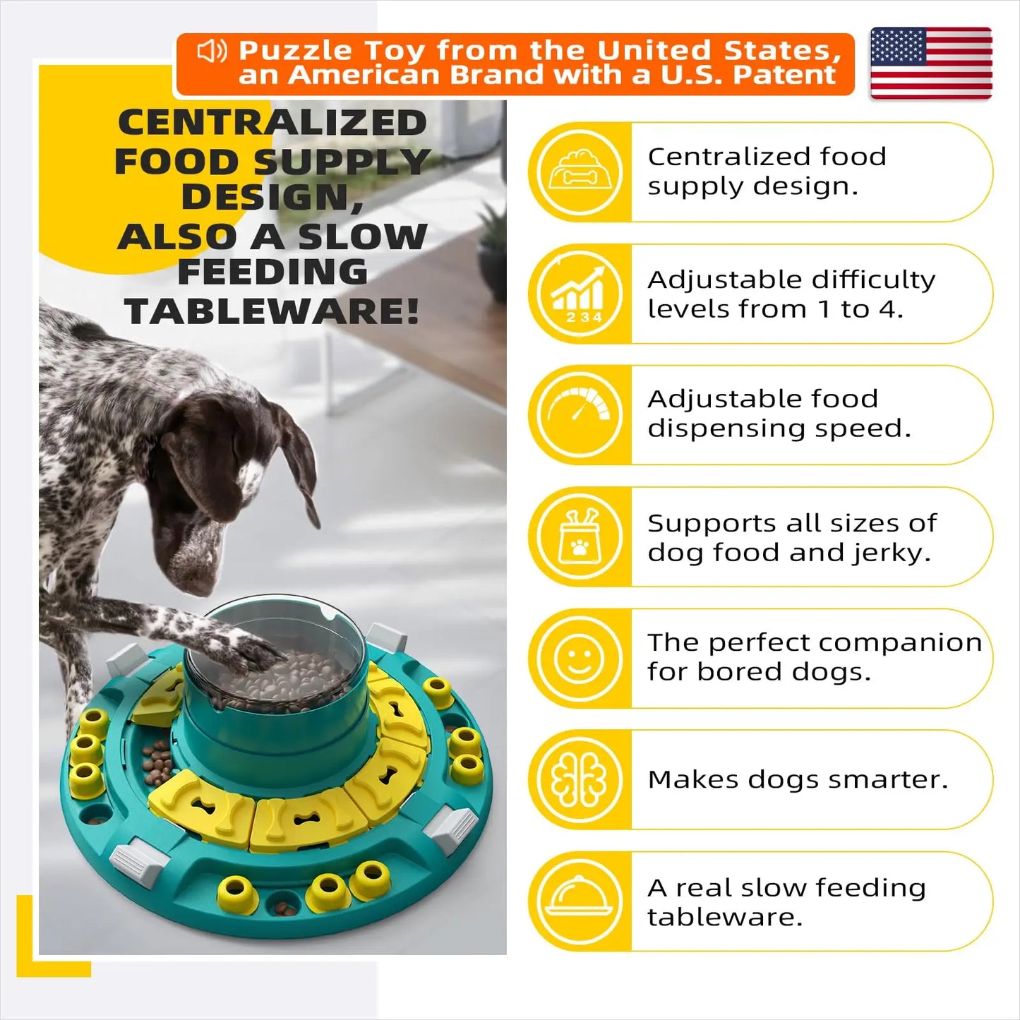 KADTC Dog Advanced Puzzle Toys Level 4 in 1 for Smart Dogs Mental Brain Stimulation Game Slow Food Puzzles Hard Feeder Puppy Tre