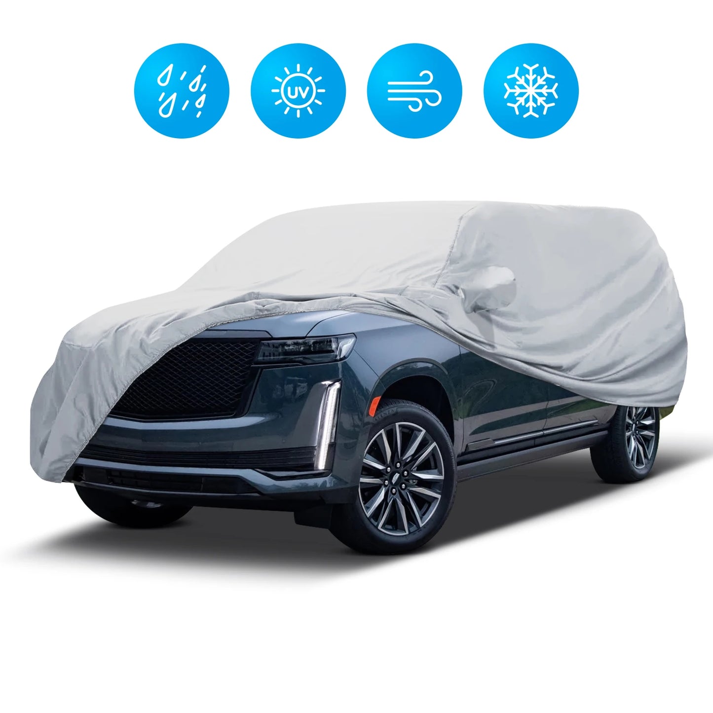 Universal Car Cover - Waterproof SUV/Sedan Protection, UV Resistant, All Weather