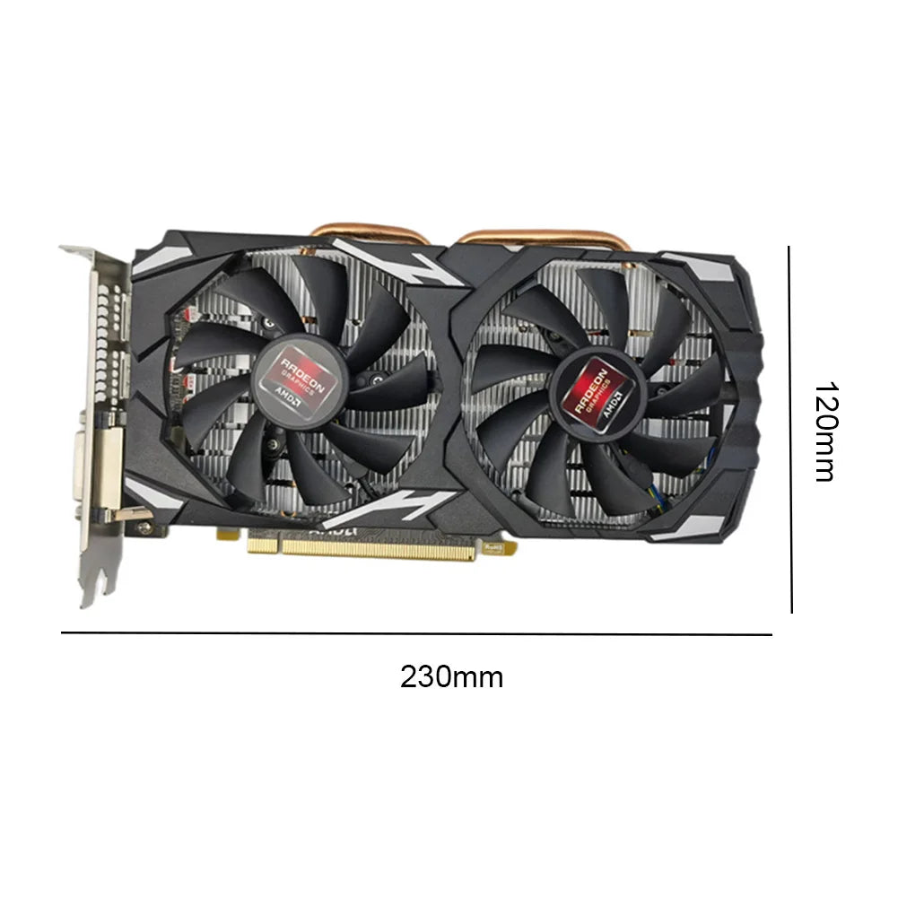 RX580 1/2/4/8GB Gaming Video Card Computer Graphics Card PCI-E X16 DDR3 HD+VGA+DVI placa de video GPU Display Cards PC Accessory