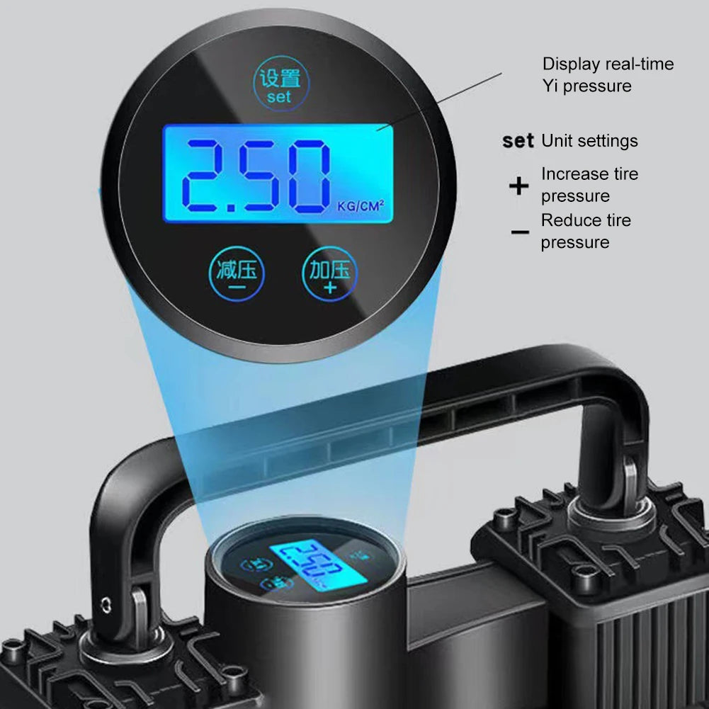 12V 150PSI Car Tire Pump Portable Auto Air Pump Digital Display Electric Car Tire Inflator Up To Vacuum Tire Pump for Auto