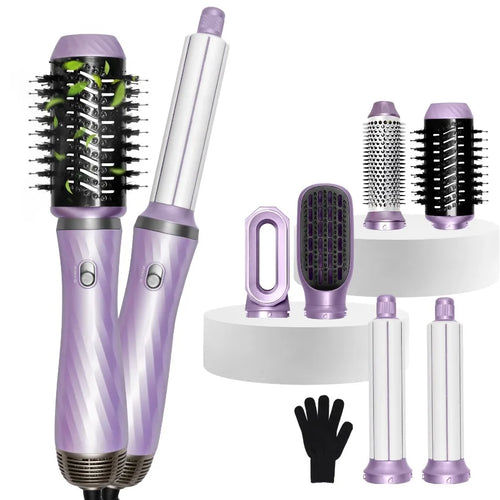 Hair Dryer Brush 5 in 1 Detachable Blow Dryer Brush Negative Ionic Hot Air Brush Hair Styling Tool Set Round Hot Air Straighten