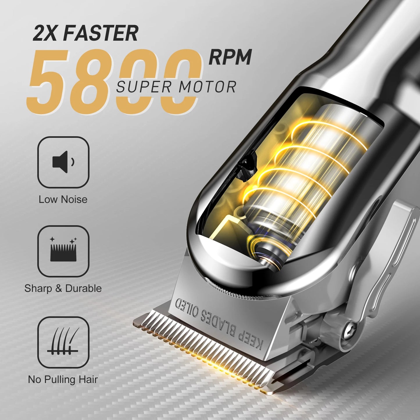 Sejoy Professional Hair Cutting Machine Hair Cutting Kit Cordless Barber Clipper Set with LED Display Hair Clippers for Men
