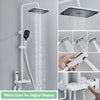 Rozin Black Smart Digital Display Shower Faucet Set Piano Style Rainlfall Bathroom System Grey Digital Mixer Tap Bidet Shower