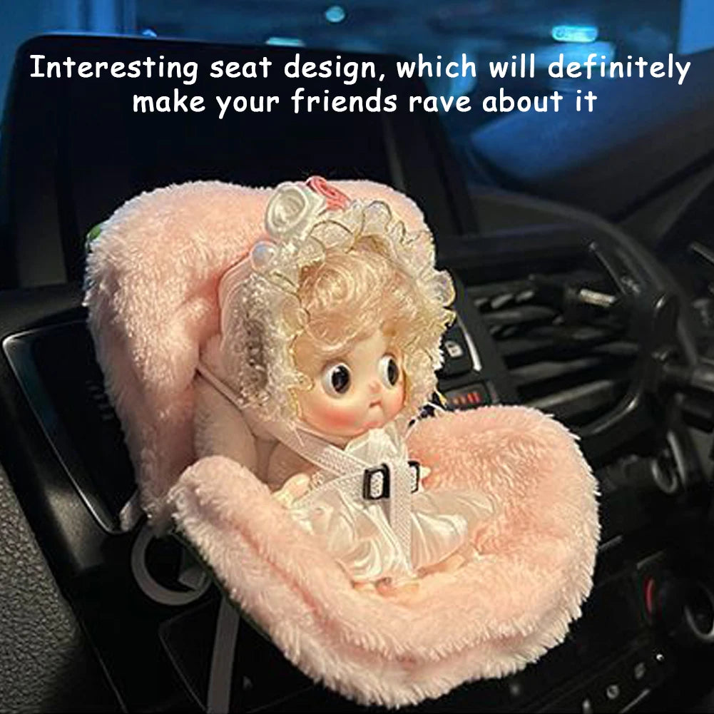 Car Doll Safety Seat for OB11 Labubu Cartoon Chair Model for Labubu Car Seat Outlet Decor for Labubu Doll Car Interior Styling
