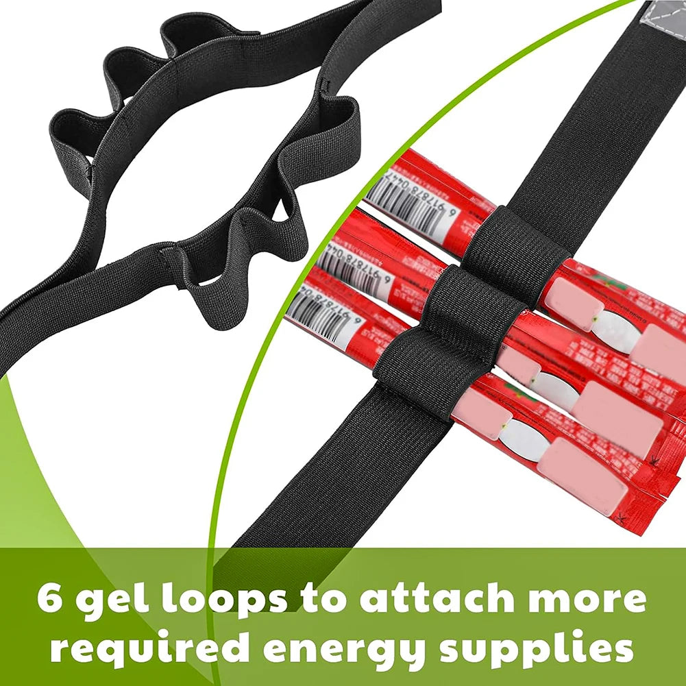 Outdoor Running Waist Belt with 6 Loops Triathlon Race Belt Running Bib Belt for Running Cycling Triathlon Marathon