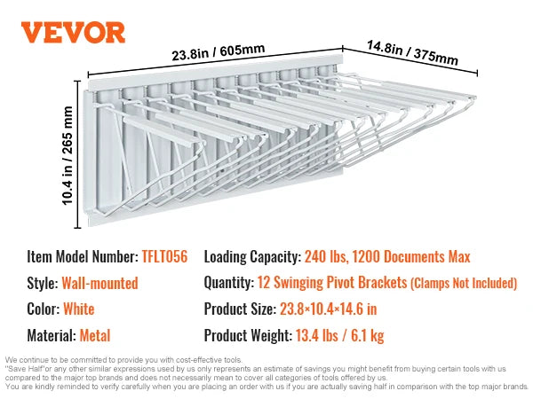 VEVOR Blueprint Storage Rack Slots for Construction Plan Map Poster Architectural Blueprint File Holder for Home Office School
