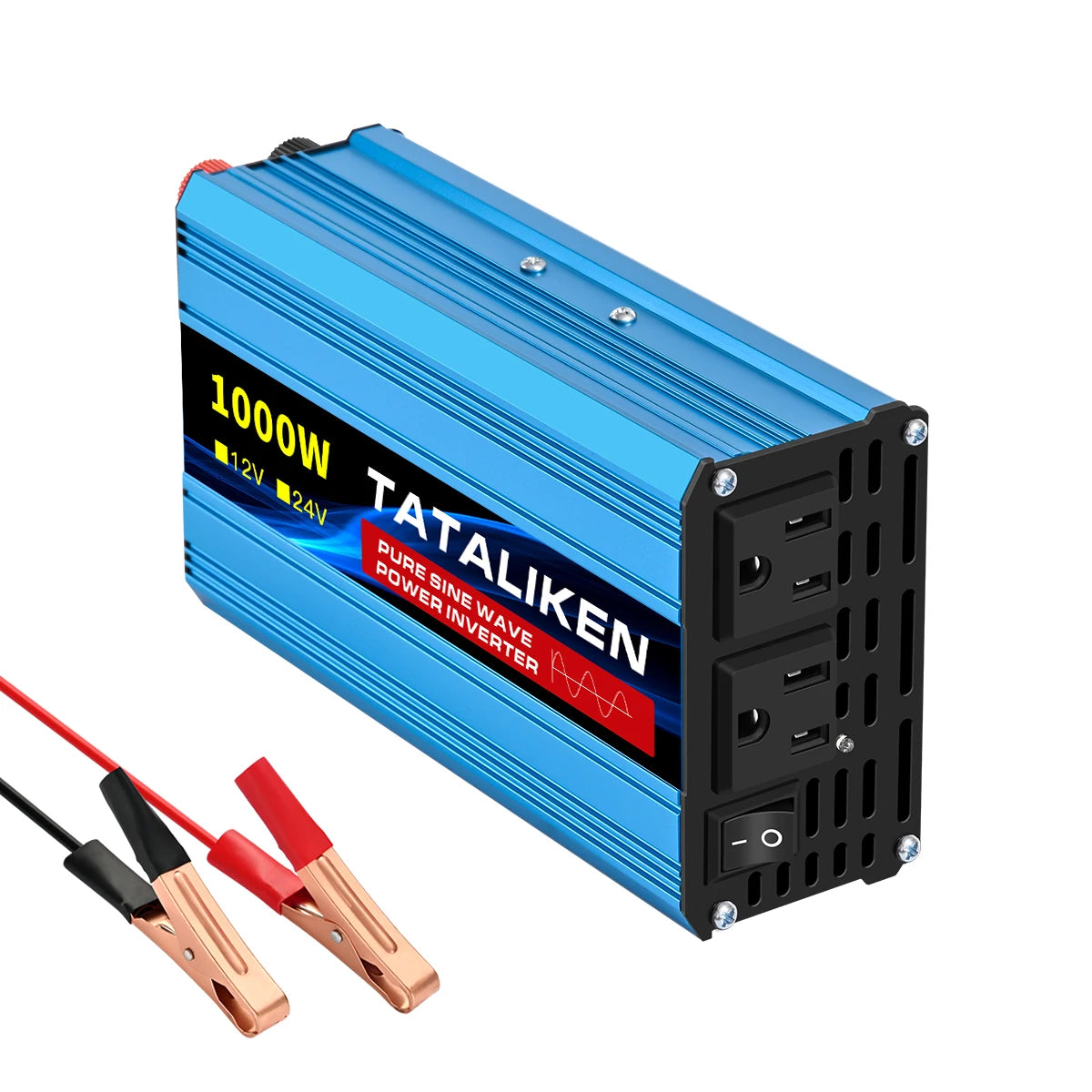 US Socket 12V To AC 110V 60HZ Pure Sine Wave Inverter Car Power 1600W/2200W/3000W Voltage Portable Converter with LED EzBuyCo