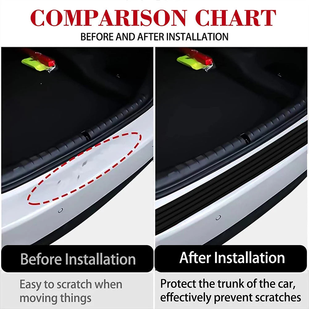 5-1PCS Universal Rear Bumper Guard Anti-Scratch Car Trunk Door Sill Plate Protector Anti-Collision Rubber Protector Strip