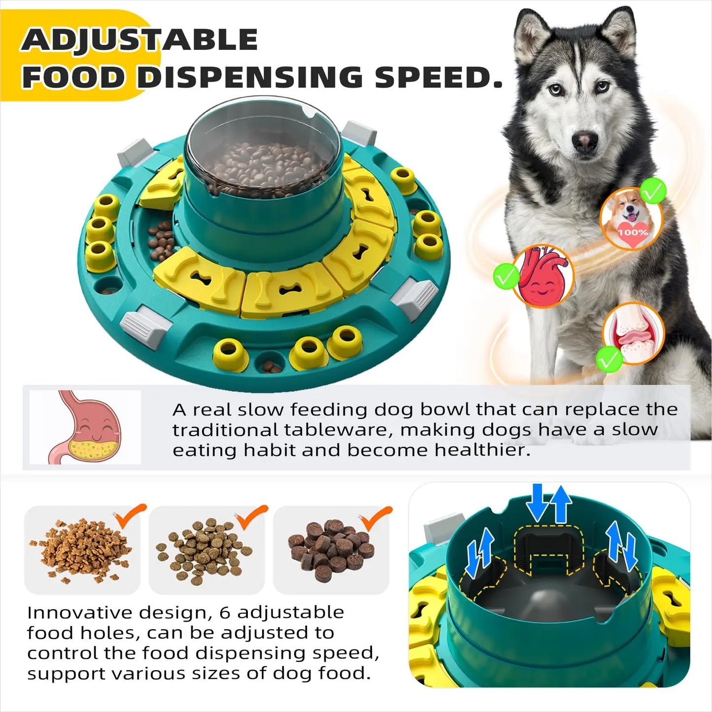 KADTC Dog Advanced Puzzle Toys Level 4 in 1 for Smart Dogs Mental Brain Stimulation Game Slow Food Puzzles Hard Feeder Puppy Tre