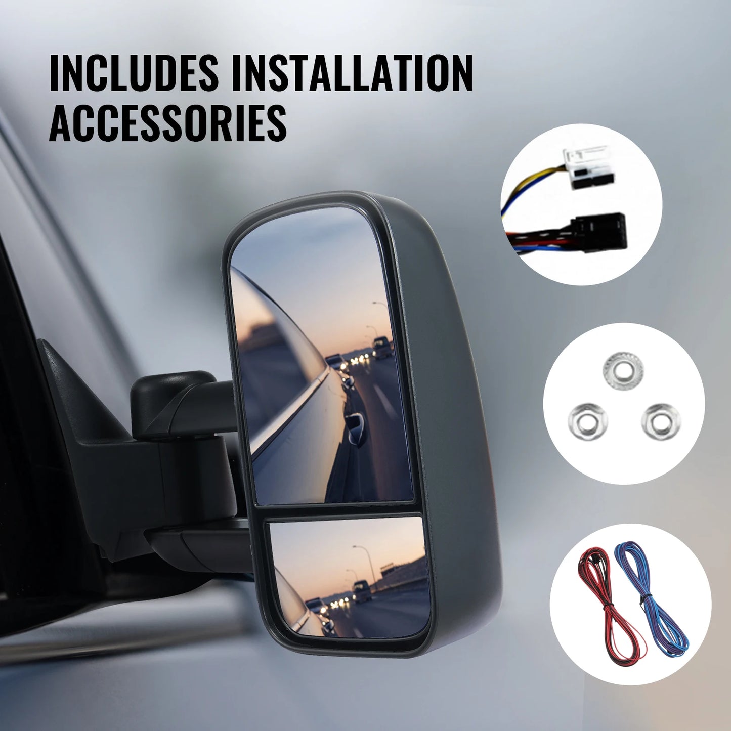 VEVOR 2PCS Towing Mirrors Tow Mirror Car Rear View Mirror Blind Spot Convex Wide Angel for Chevrolet Silverado (1988-2007)/GMC