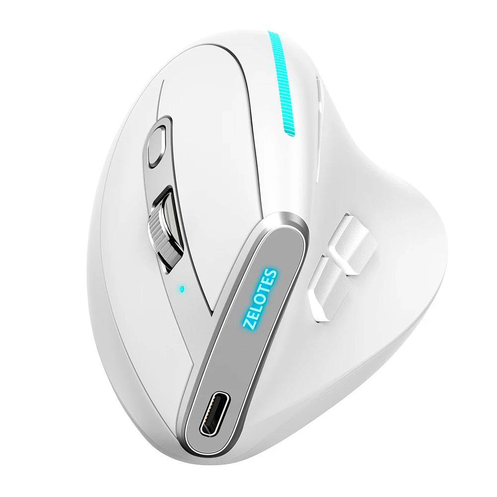 2400 DPI 8 Buttons Wireless Rechargeable Mice Professional F-36 Ergonomic Vertical Mouse for Computer Laptop Desktop