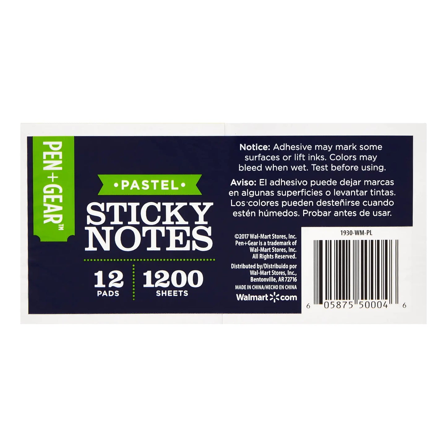Pen + Gear Pastel Sticky Notes, 12 Pads, 1200 Sheets