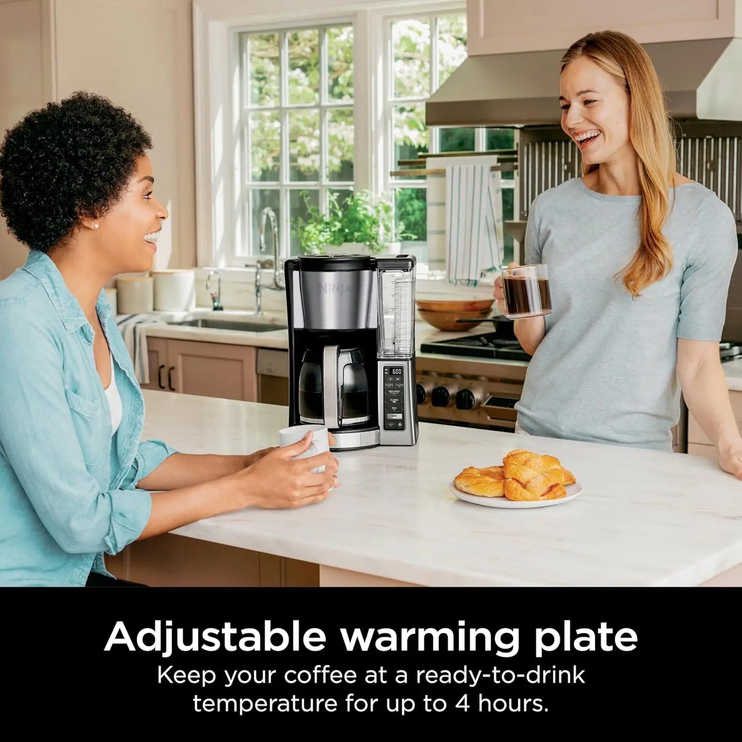 12-Cup Programmable Coffee Brewer, 2 Brew Styles, Adjustable Warm Plate, 60oz Water Reservoir,Delay Brew - Black/Stainless Steel