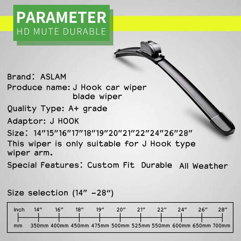 Wiper Blades Front Windshield Wipers J Hooks U Type for Universal Car All-seasons Durable Stable Car Accessories