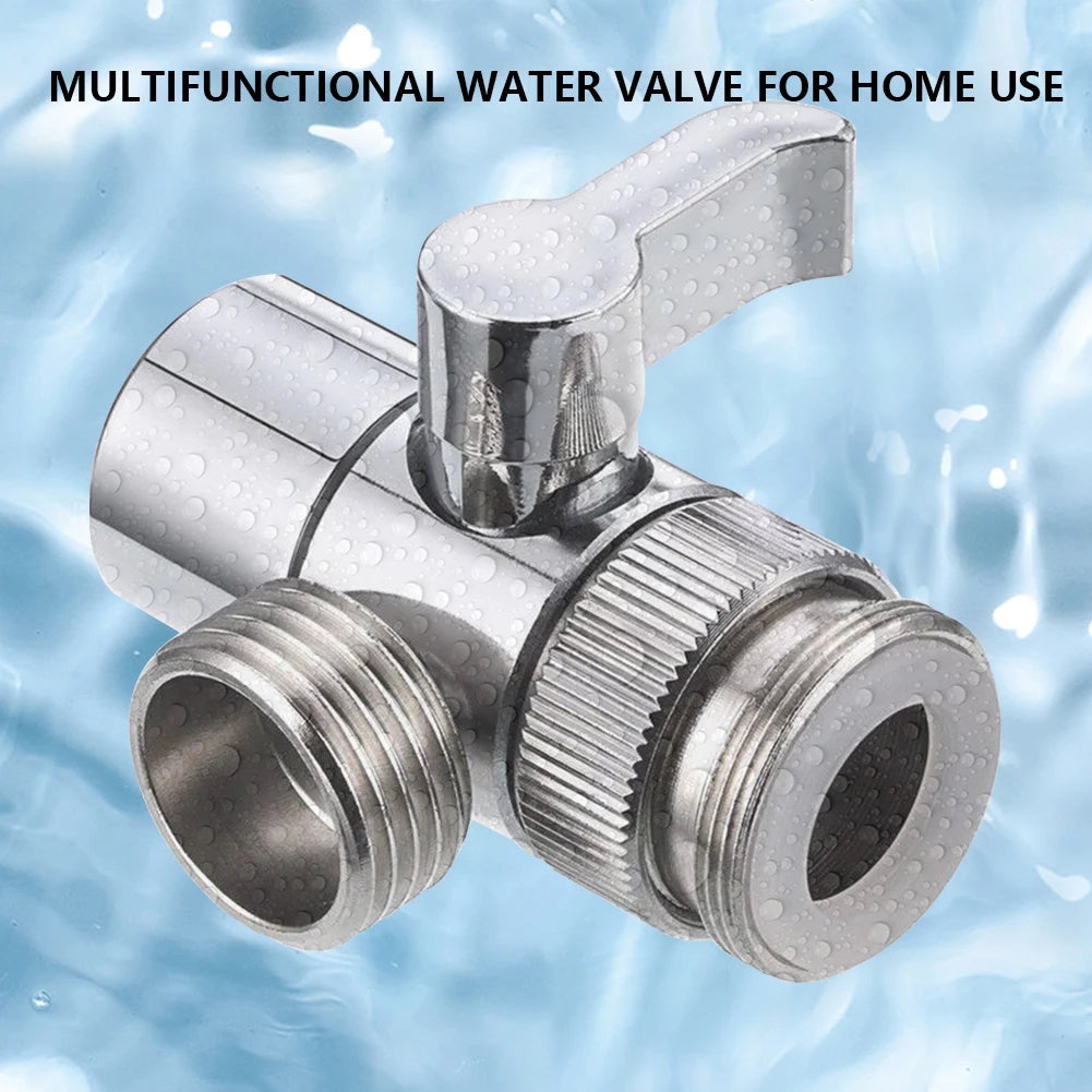 3 Way Water Tap Connector Leak-Proof Faucet Diverter Valve Copper Faucet Connector Splitter Easy-to-Install for Bathroom Kitchen